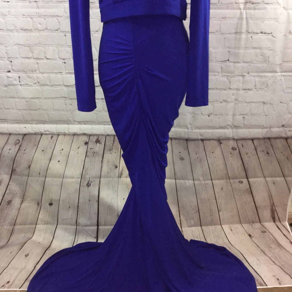 Issue Two-piece rhinestone mock neck dress - Picture 4 of 4